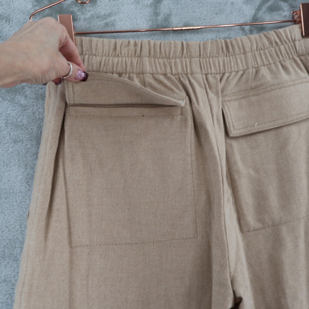 Vince Wide Leg Cargo Pant Women 12 Tan Utility High Rise E-Girl Granola Wool NWT - Picture 10 of 16